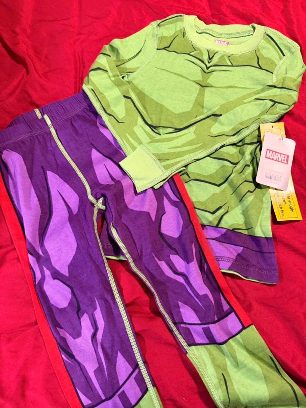 Marvel Kids Hulk Pajama Set - Bright Green & Purple